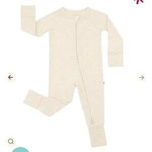 Little Sleepies Ribbed Zippy 0-3 months. Heather Oatmeal.